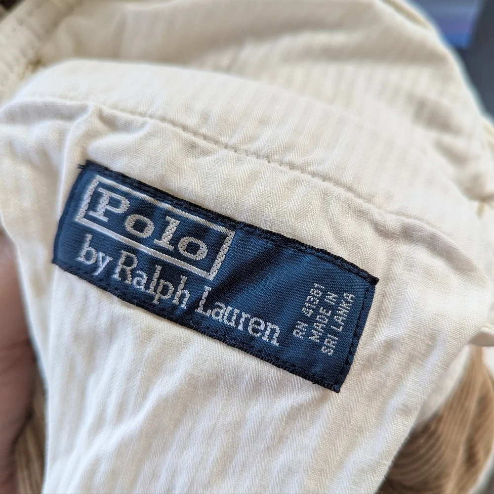 Vintage Polo Ralph‎ Lauren Tan Khaki Corduroy Pants Old Money Mens
